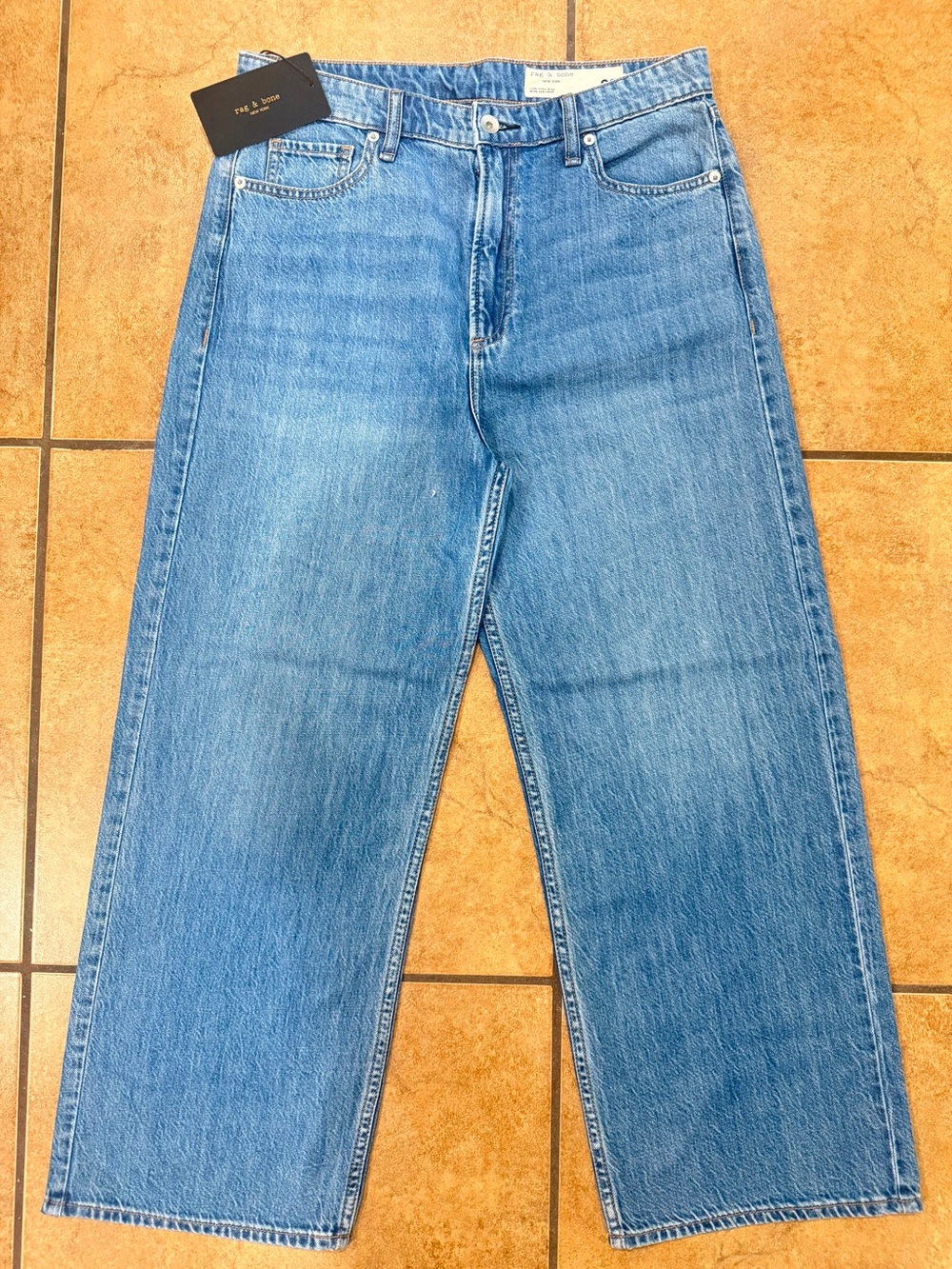 rag & bone Light Blue Wide-Leg Jeans